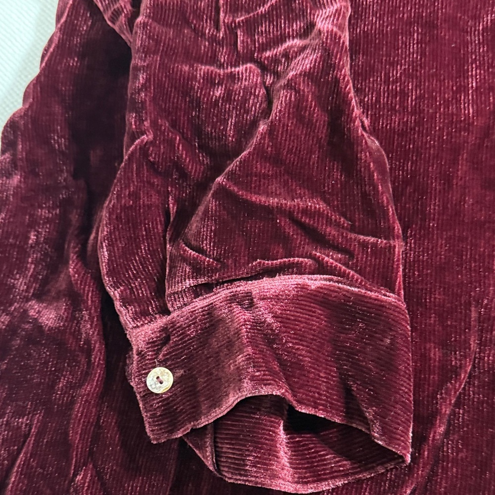 Johnny Was Velvet Shirt in Rich Maroon - Picture 4 of 10